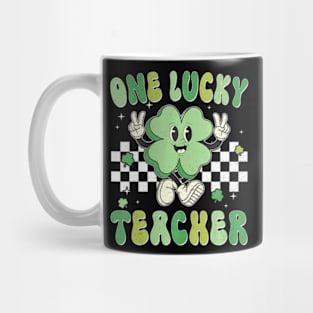 One  Teacher Smile  Retro Groovy St Patricks Day Mug